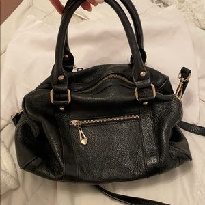 Black leather Terzetto bag